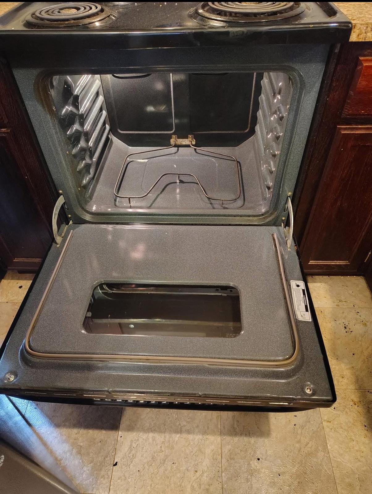 Same oven spotless after professional deep cleaning